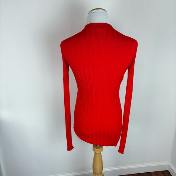 Celine 100% Wool Ribbed Red Sweater Size XS - Picture 3 of 6